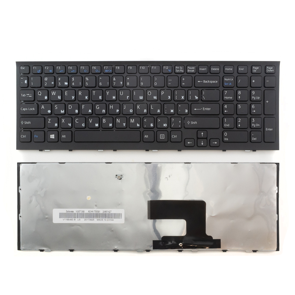 Клавиатура для ноутбука Sony Vaio VPC-EE черная с рамкой