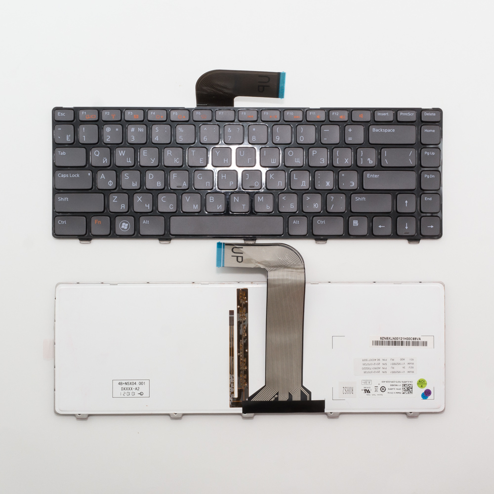 Клавиатура для ноутбука Dell N5050 черная с рамкой и подсветкой