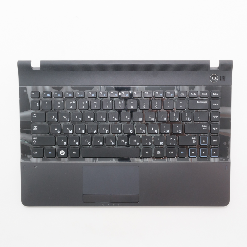 Клавиатура для ноутбука Samsung NP300E4A черная с черным топкейсом