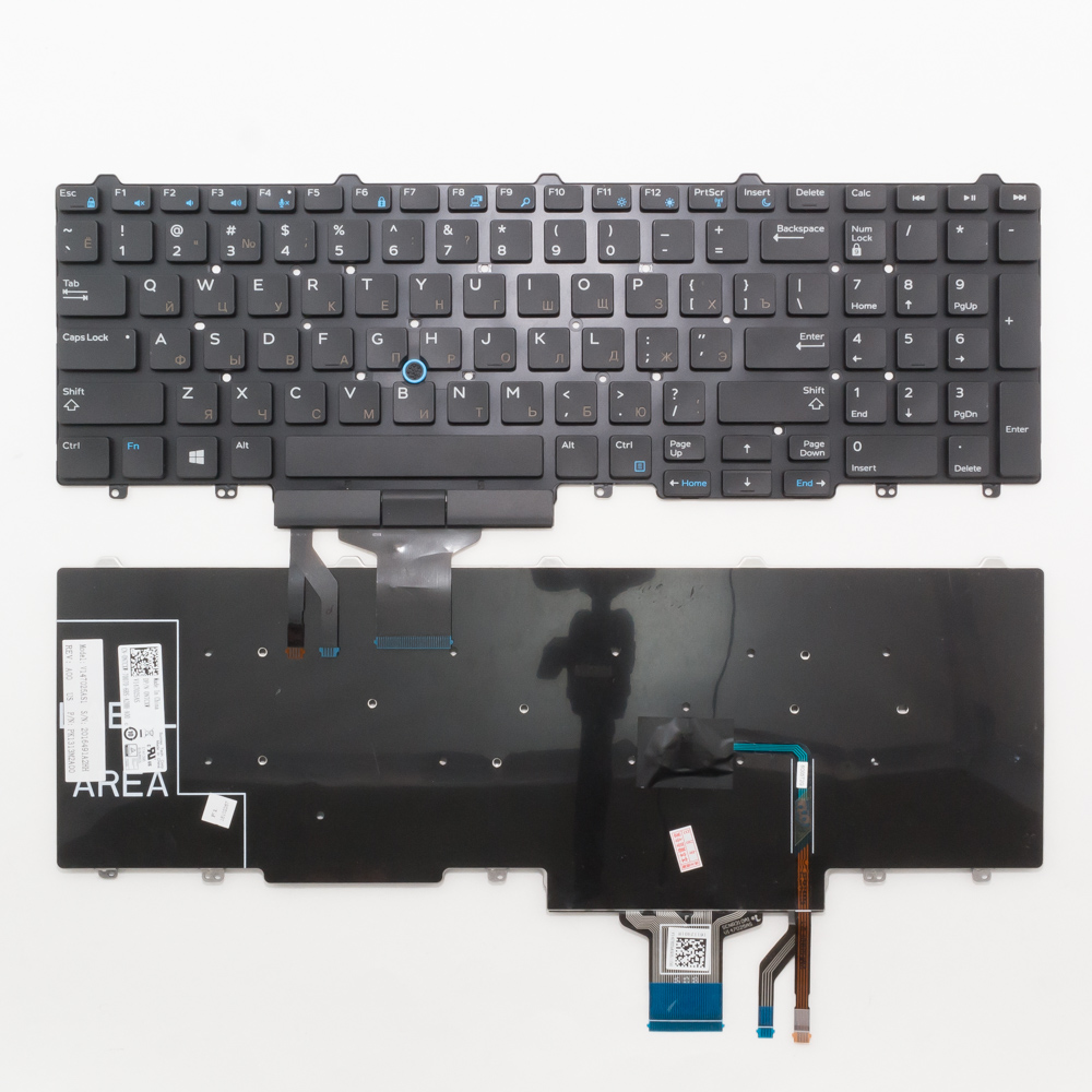 Клавиатура для ноутбука Dell E5550, E5570 черная без рамки, со стиком