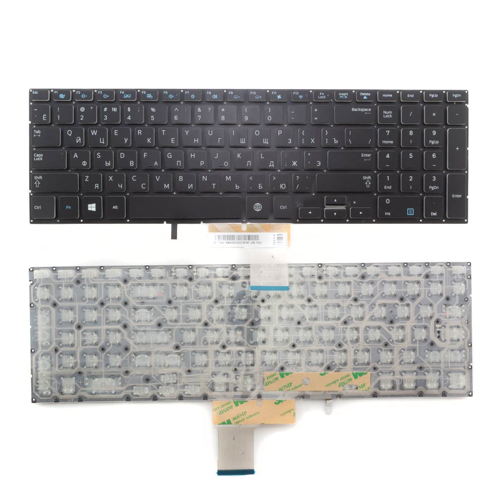 Клавиатура для ноутбука Samsung NP700Z7C черная без рамки