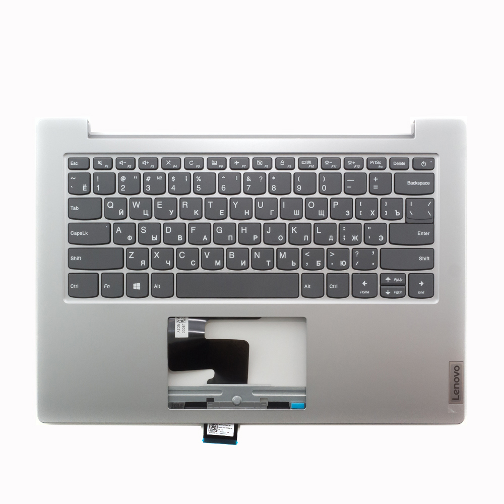 Клавиатура для ноутбука Lenovo Slim 1-14AST-05 серая с серебристым топкейсом